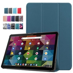 Lenovo Chomebook Duet 케이스 PU 가죽 접이식 스탠드 스마트 커버 IdeaPad 101 인치 2020, 없음, 1개