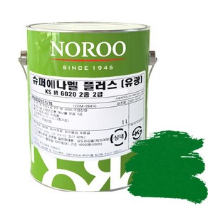 노루페인트 슈퍼에나멜 철재 목재 페인트 기존색상, 1개, 유광밝은녹색, 4L