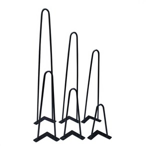 헤어핀 철제가구다리 보급형 4개1조 10파이환봉 2로드 높이6종 좌탁 협탁 책상 테이블용, 높이710미리 4개1세트