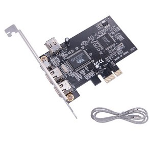 Pci-e-1394a 카드 PCI-E 1.0 x1-ieee 1394A 4 포트 파이어 0.8M 케이블 1440X1080 해상도, 단일옵션, 01 Black, 1개