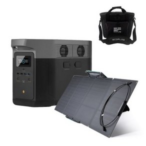 에코플로우 파워뱅크 델타맥스+태양광패널(160W)+전용가방 Ecoflow Delta Max 2000 고속충전 차박 노지 캠핑용 휴대용 야외 파워뱅크 AC 220V 대용량