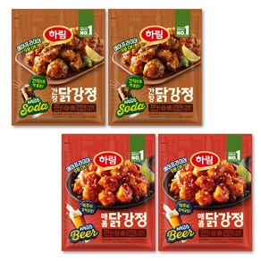 하림 간장닭강정 250g 2봉+하림 매콤닭강정 250g 2봉