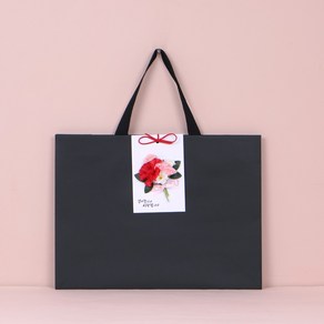 크루거브렌트 도톰 고급쇼핑백 선물쇼핑백 카네이션택 어버이날 스승의날, 중 (40x30x14), 2매, 블랙 쇼핑백