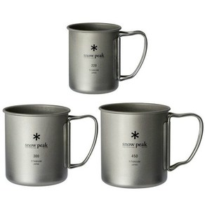 스노우피크 티타늄 캠핑 머그컵 3개세트 220ml +300ml+450m (일본직배송), 1개