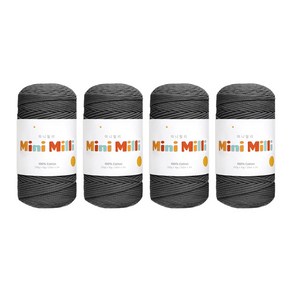 [삼성모사] 미니밀리실 250g 코튼 순면 가방 모자 마크라메 뜨개실, 725 그레이, 4개