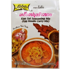 Lobo Kao Soi Seasoning Mix (Egg Noodle Cuy Mix) 로보 카오 소이 시즈닝 믹스 (계란 국수 카레 믹스) 태국 허브 푸드 네트 Wt 50g, 3개