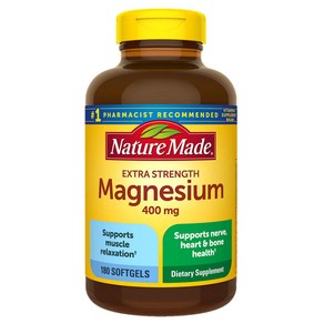 네이쳐메이드 마그네슘 400 mg 180정 (소프트젤) Natue made Exta Stength magnesium 180 softgels, 1개