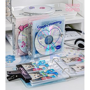 빈티지 CD 음반 포카 바인더 포카앨범 CD 수납장 CD형, 블루