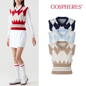 고스피어 GOSPHERES WOMAN ARGYLE KNIT VEST_PW3WVT25