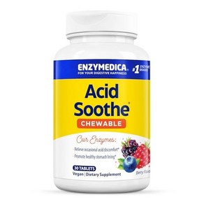 Enzymedica Acid Soothe Chewable Pomotes Relief fom Heatbun and Indigestion While Helping to S, 1개, 60정