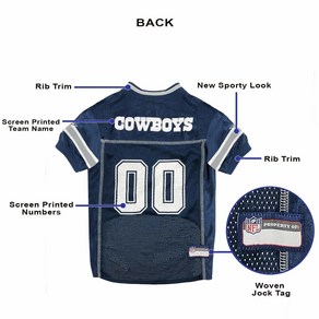 PetsFist NFL 댈러스 카우보이 강아지 저지 정품보장, Dallas Cowboys, 1개