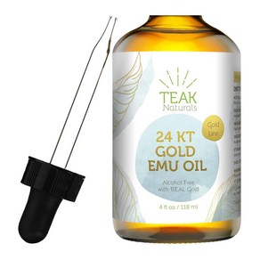 Teak Natuals 24K GOLD Emu Oil 티크 내츄럴 24K 골드 에뮤 오일 118ml, 1개