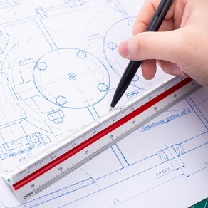 제도용 삼각 스케일자 도면 인테리어 건축 트라이앵글 스케일룰러 지도 척도 측정자, 1개