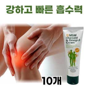 (마켓정감)글루코사민 크림 관절 근육통 어깨 손목 무릎 허리 근육 이완 테니스 골프 엘보우 엘보 웜업 바르는 파스 스포츠 마사지 크림 겔 천 백년초 오메가3 멘톨, 10개, 150ml