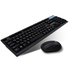 스카이디지탈 NKEYBOARD W570 무선 키보드 마우스 세트 [키스킨 포함], 블랙