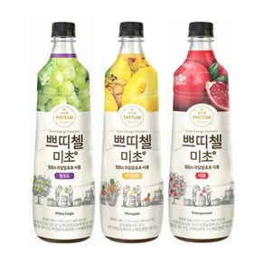 쁘띠첼 미초 900ml 3종 세트 (석류 청포도 파인애플 총), 1개