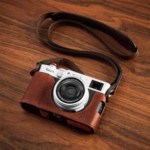 SMALLRIG 가죽 하프 케이스 키트 FUJIFILM X100VI 스트랩 포함 패션 심플 손목 X-T5, 01 Bown, 1개