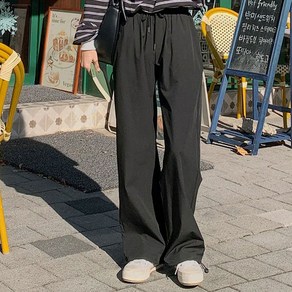 로로텐 바스락 와이드 밴딩 팬츠 10부 밑단스트링 여성 빅사이즈