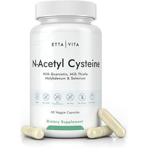 Etta Vita 안티에이징 글리낙 글리세롤 인 N아세틸 시스테인 600mgQuecetin 밀크시슬 실리마린 Molybdenum Selenium750mgsev 캡슐은 호흡기 간, 1개