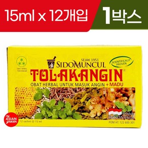 인도네시아 똘락앙인 TolakAngin 액상 차 180g 1박스 생강 민트 꿀 허브 시럽, 180ml