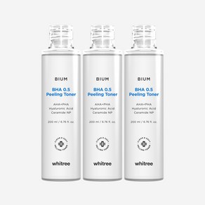 화이트리 비움 바하 0.5 필링 토너 / 바하아하파하 얼굴각질 블랙헤드 피지 케어, 3개, 200ml