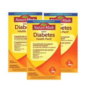 네이쳐 메이드 다이어베틱 건강팩 60팩 / Natue Made Diabetes Health 60pack, 3개