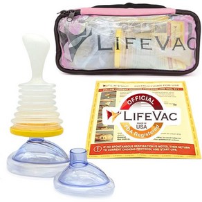 LifeVac 쵸깅 질식 장치 휴대용 여행용 가정용 차량용 초킹 초크 정품 핑크 키트 - 흡입 구조 및 성인용 구급 상자 기도