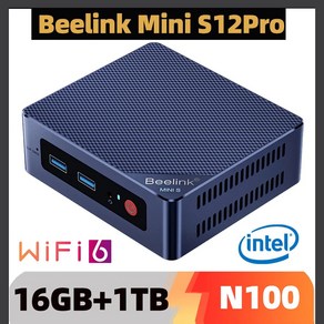 7735HS 미니PC 미니컴퓨터 게이밍PC Beelink MINI S12 프로 16GB 1TB 소형 컴퓨터 윈도우11 12 세대 인텔 엘더레이크 와이파이5 블루투스42 듀얼 100, 11.N95 8G256G - Intel Pocesso, 1개