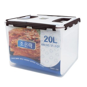 조은락 투명 탱크 밀폐용기 12~20L 핸들 김치통 담금통 김장통, 20L, 1개