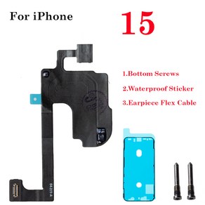 [호환]1세트 하단 나사 + 전면 상단 이어 근접 광 센서 플렉스 케이블 iPhone 13 14 15 Po Max mini Plus, 06 Fo iphone 15, 1개