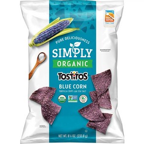 Tostitos Simply Oganic Con Totilla Chips 8.25 Oz Tostitos Simply Oganic 옥수수 토르티야 칩 8.25온스, 1개, 233g