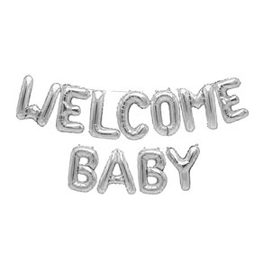 WELCOME BABY 글자풍선 16인치 웰컴베이비 베이비샤워, 실버