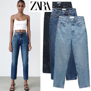 ZARA 자라 데님 팬츠 가을 하이웨스트 편안한 코튼 청바지