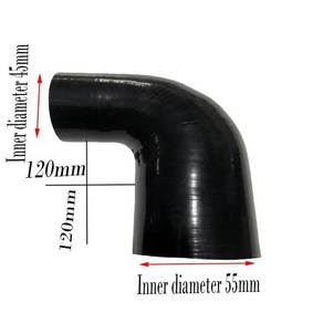 자동차 고온 고압 실리콘 튜브 엘보 터보 차저 흡입 파이프, N.ID76-100mm, 1개, 2.black