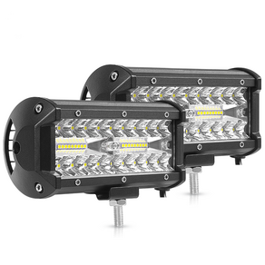 농업용 차량 LED 조명12V-24V 굴삭기 덤프 트럭 크레인 지게차 측면 조명 120와트 트럭 탐조등 작업등은 모두 알루미늄 방열판을 사용합니다. 2개., 1세트