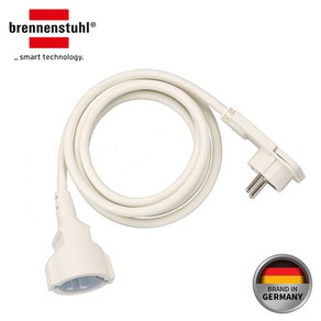 Bennenstuhl 독일 브레넨스툴 플랫 1구 콘센트 2M 납작 연장 케이블, 1개, 화이트_BRN102