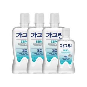 가그린 제로 750ml 3개 + 250ml 구강청결제, 1세트