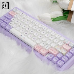 XDA 퍼플 시나모롤 키캡 PBT 앱코 콕스 로지텍 기계식 키보드 키캡 (145키), 혼합색상, 일반형