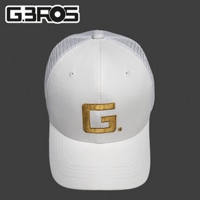 2024년 S/S 지브로스 GBros Gold G logo 메쉬캡 화이트 빅사이즈 2XL 골프모자(62cm이상)