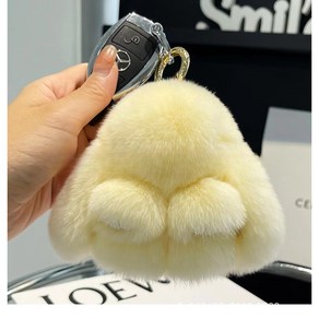 폭신 천연토끼털인형 토끼키링 10cm 가방고리