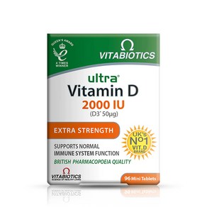 비타바이오틱스 울트라 비타민D 2000IU 96정 VITABIOTICS Ulta Vitamin D 2000IU, 1개