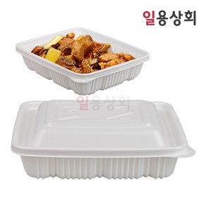 [ILYONG] 사각 찜용기 JH 2722 소 2000ml 100세트 백색, 100개, 1세트