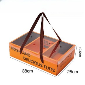 과일박스 10개 포장박스 포도 사과 배 귤 명절 선물, B. 칸막이 투명뚜껑 선물상자