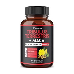 프리미엄 Tibulus Teestis + Maca 캡슐당 9600mg 3개월 공급 Ashwagndha Panax 인삼 함유 효능 부스트 에너지 기분 체력 및 성능 남성, 1개, 90정