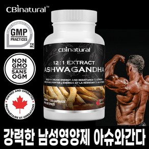 12배 고농축 아슈와간다 500mg 120캡슐 4개월 아쉬아간다 인도산삼 캐나다 GMP 설비 가공 캐나다 식약처 NPN 인증 아쉬와간다 활력영양제, 1개