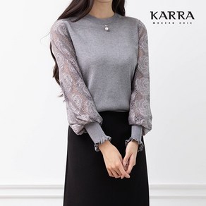 카라 KARRA 로즈펀칭소매라운드니트 A4S0285