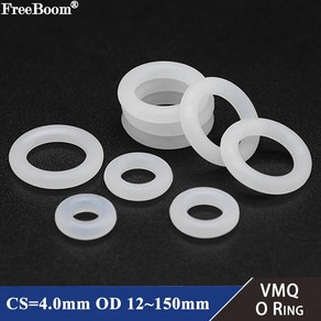 VMQO 링 개스킷 CS 4mm OD 12 150mm 식품 등급 고무 절연 원형 O 모양 씰 O링 실리콘 링 흰색 10 개, 10개