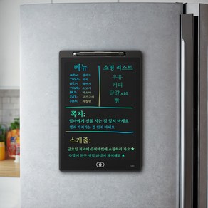 냉장고자석보드 메모보드 게시판 화이트보드판 LCD전자노트 드로잉패드 가정용 칠판 데스크, 검은색
