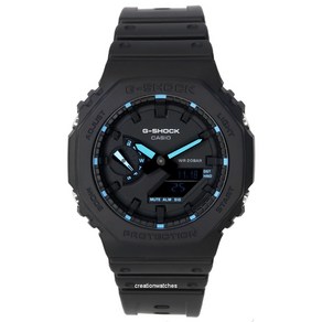 카시오 G-Shock Neon Accent 아날로그 디지털 쿼츠 GA-2100-1A2 GA2100-1A2 200M 남성용 시계