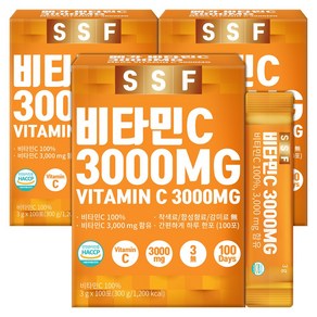 순수식품 비타민C 3000 가루 분말 스틱 파우더, 300g, 3개